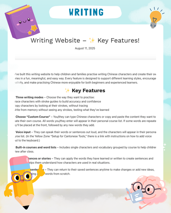 Writing Website – ✨ Key Features